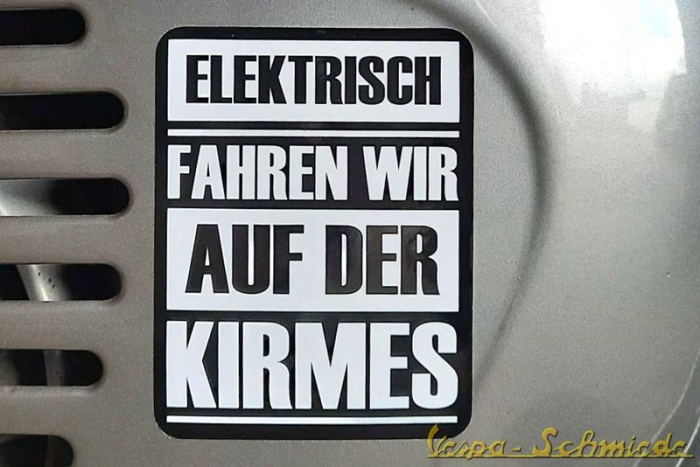 Aufkleber "Elektrisch fahren wir auf der Kirmes" - Weiß